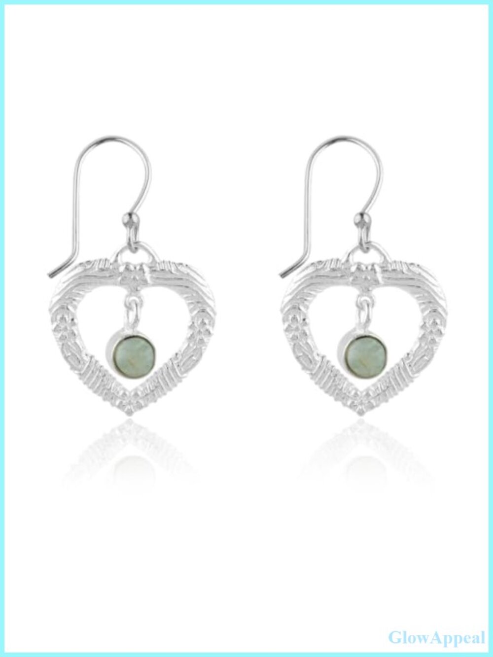 925 Sterling Silver Larimar Dangle Earrings Hypoallergenic Handmade